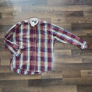 Vtg WRANGLER TwentyX Brushpopper Shirt Mens 16.5 33/34 Striped Western Rodeo USA